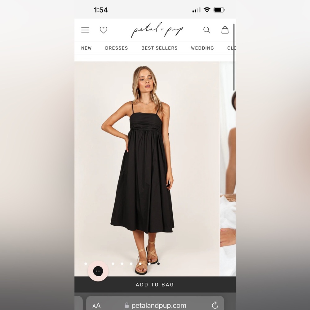 ALICE BOW BACK MIDI DRESS - BLACK